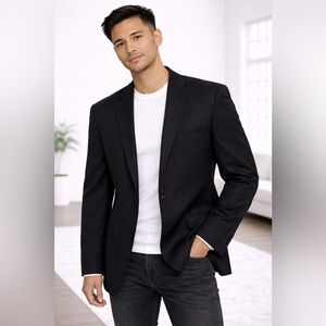 Coupe Étroite Black Blazer – Size 46R – Classic Tailored Fit